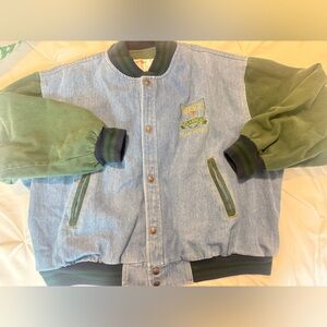 Blue and Green Denim Jacket